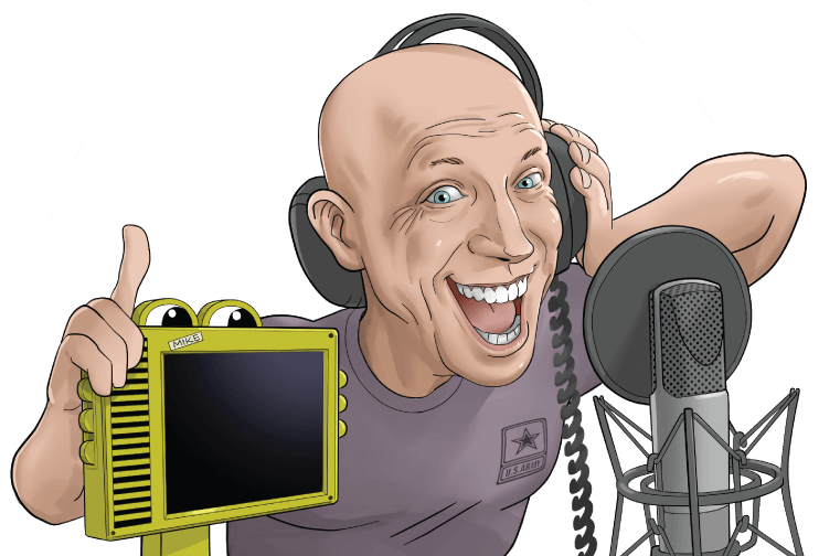 longform voice narration Andy caricature
